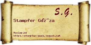 Stampfer Géza névjegykártya