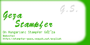 geza stampfer business card